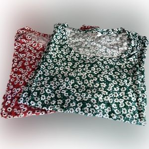 Multipack - scoop neck tees floral print
